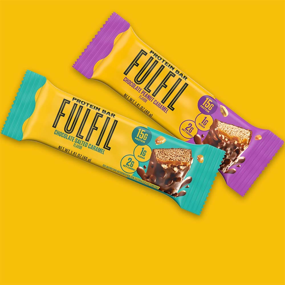 pair of fully wrapped fulfil protein bars