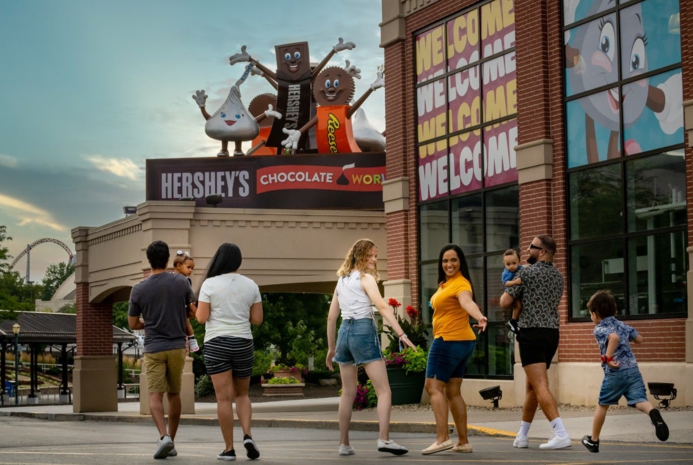 Family arriving at Chocolate World