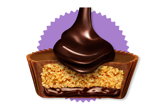 cross section of reeses's chocolate lava cup