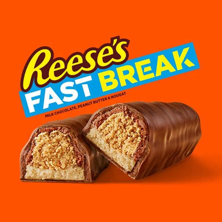 reeses fast break milk chocolate peanut butter candy bars product tile